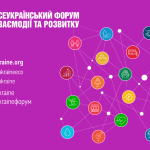 Банер із логотипом та написом «XII Всеукраїнський форум взаємодії та розвитку». Ліворуч розміщені контакти: сайт letsdoukrraine.org, сторінки Facebook та Instagram @letsdoitukraineeco / @letsdoitukraine.