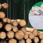 В лівій половині зображення зображені дрова, а в правій гроші.